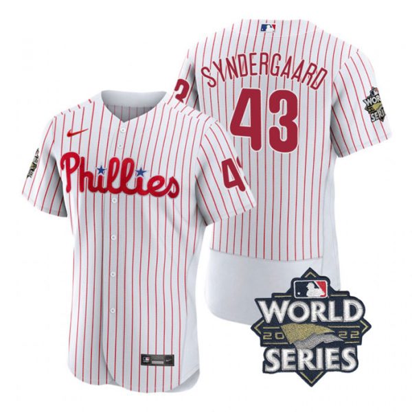 Phillies 43 Noah Syndergaard White Nike 2022 World Series Flexbase Jersey,We sell and wholesale Phillies 43 Noah Syndergaard White Nike 2022 World Series Flexbase Jersey on line form chian!